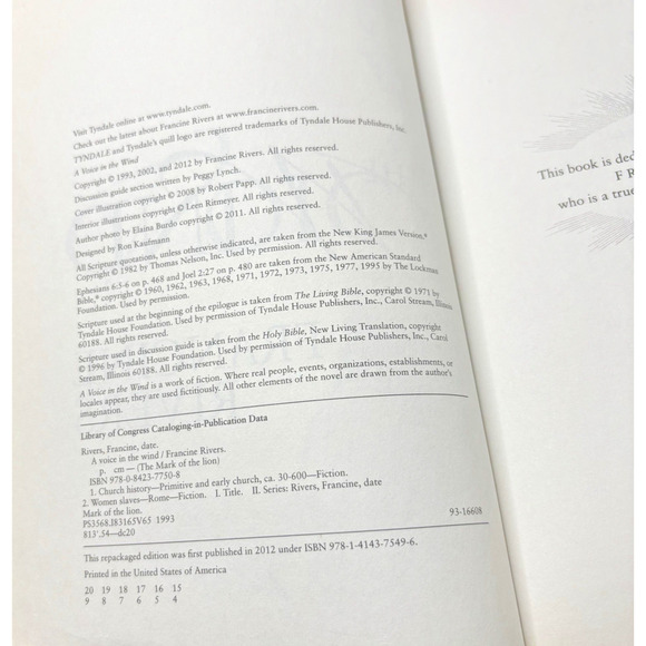 Voice in the Wind by Francine Rivers (Trade Paperback) - Picture 5 of 5